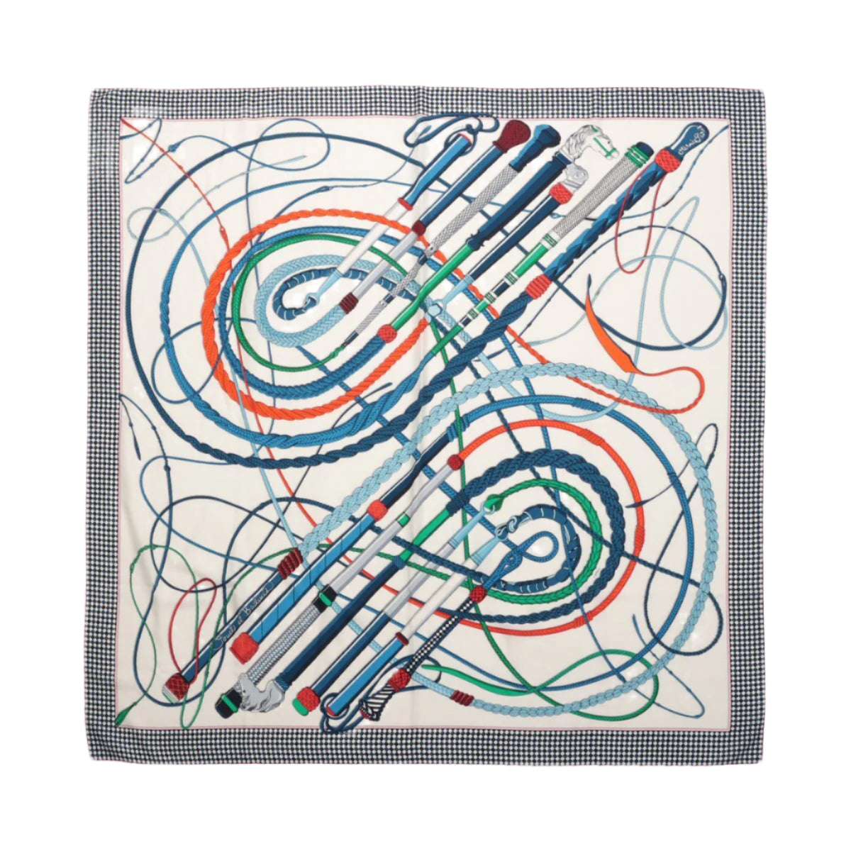 Hermès Carré Geant "Fouets et Badines" Cashemere & Silk Scarf in Multicolor