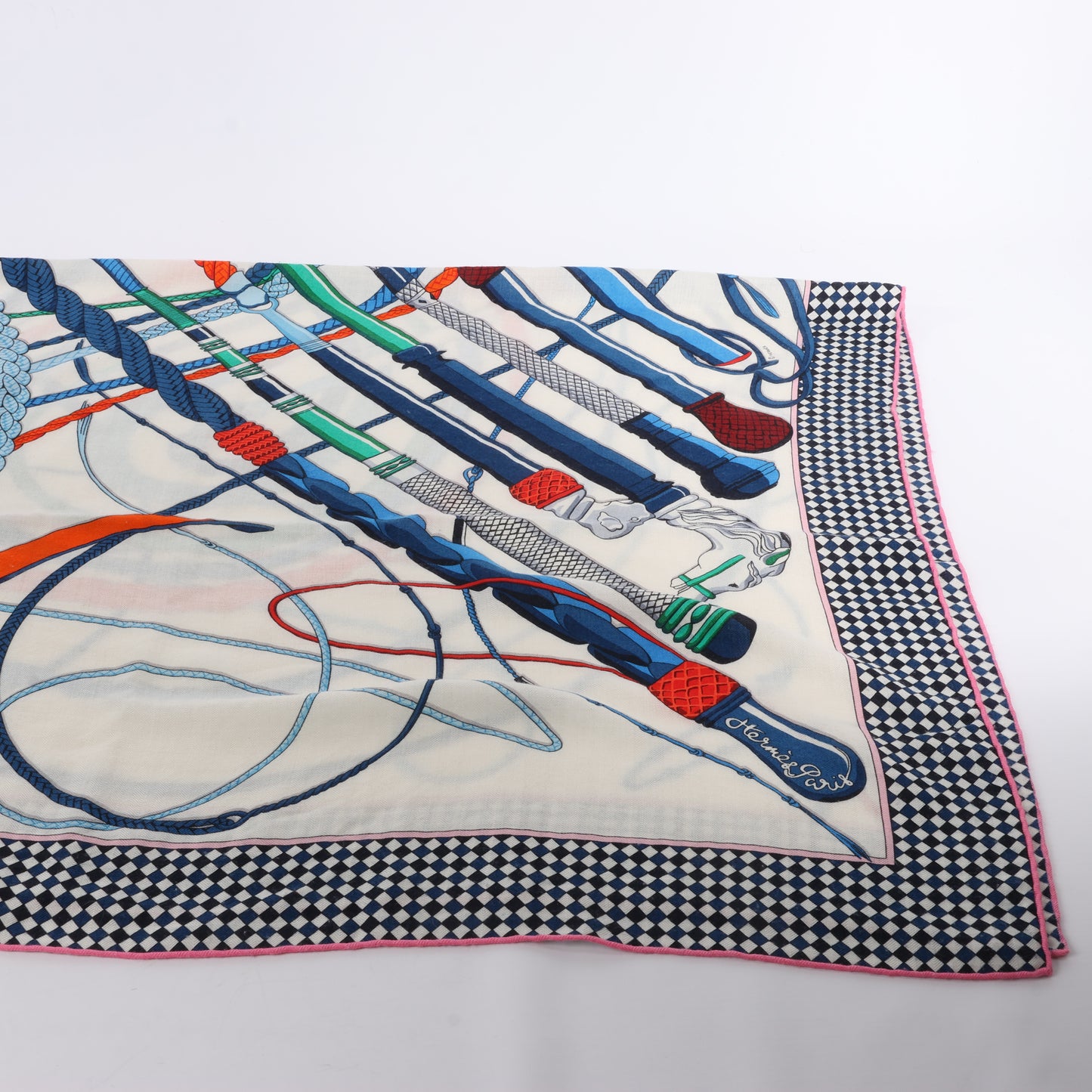 Hermès Carré Geant "Fouets et Badines" Cashemere & Silk Scarf in Multicolor