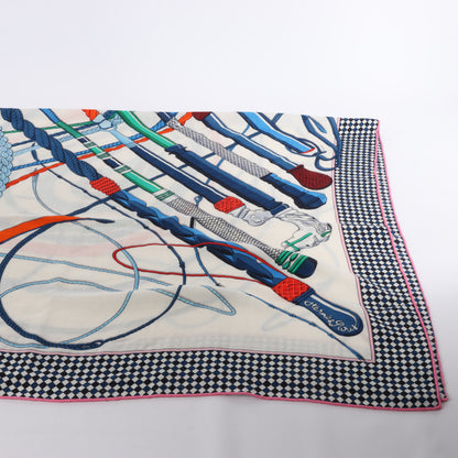 Hermès Carré Geant "Fouets et Badines" Cashemere & Silk Scarf in Multicolor