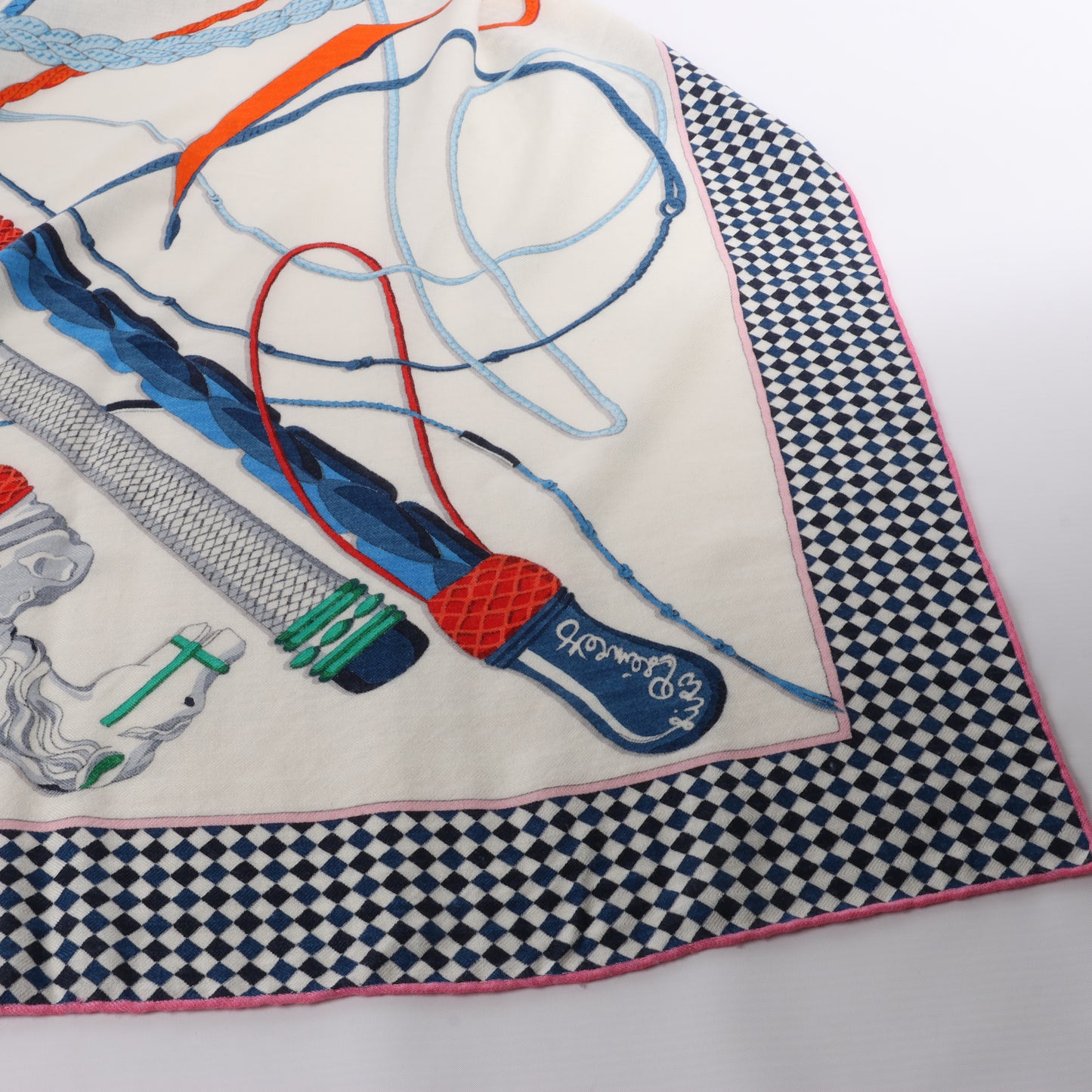 Hermès Carré Geant "Fouets et Badines" Cashemere & Silk Scarf in Multicolor
