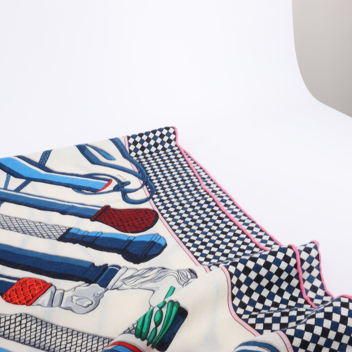 Hermès Carré Geant "Fouets et Badines" Cashemere & Silk Scarf in Multicolor