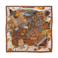 Hermès Carré Geant "CAVALIERS DU CAUCAS" Cashemere & Silk Scarf in Brown