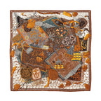 Hermès Carré Geant "CAVALIERS DU CAUCAS" Cashemere & Silk Scarf in Brown
