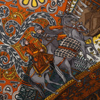 Hermès Carré Geant "CAVALIERS DU CAUCAS" Cashemere & Silk Scarf in Brown