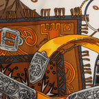 Hermès Carré Geant "CAVALIERS DU CAUCAS" Cashemere & Silk Scarf in Brown