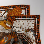 Hermès Carré Geant "CAVALIERS DU CAUCAS" Cashemere & Silk Scarf in Brown
