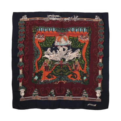 Hermès Carré Geant "LE PARADIS DU ROY" Cashmere & Silk Scarf in Black