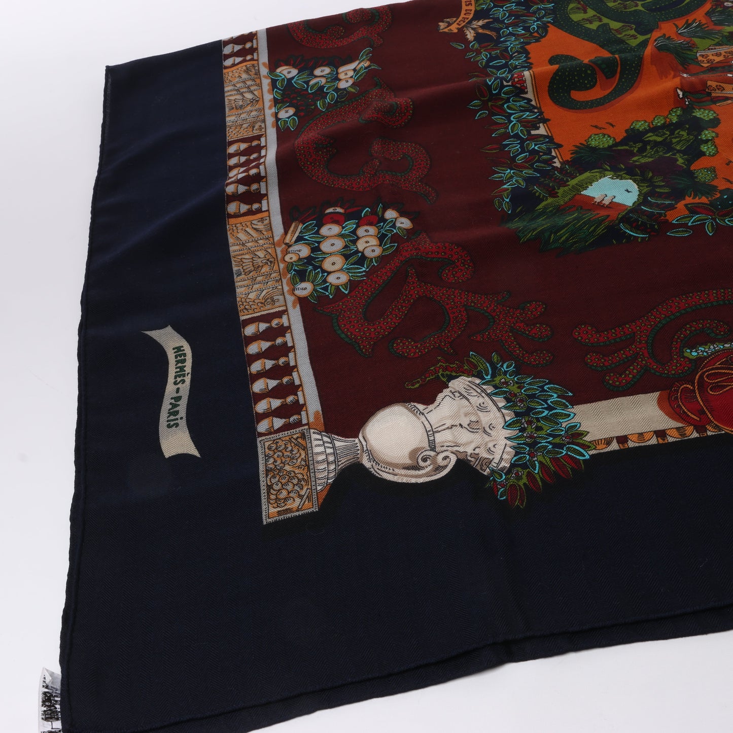 Hermès Carré Geant "LE PARADIS DU ROY" Cashmere & Silk Scarf in Black