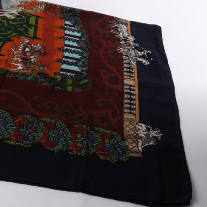 Hermès Carré Geant "LE PARADIS DU ROY" Cashmere & Silk Scarf in Black