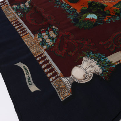 Hermès Carré Geant "LE PARADIS DU ROY" Cashmere & Silk Scarf in Black