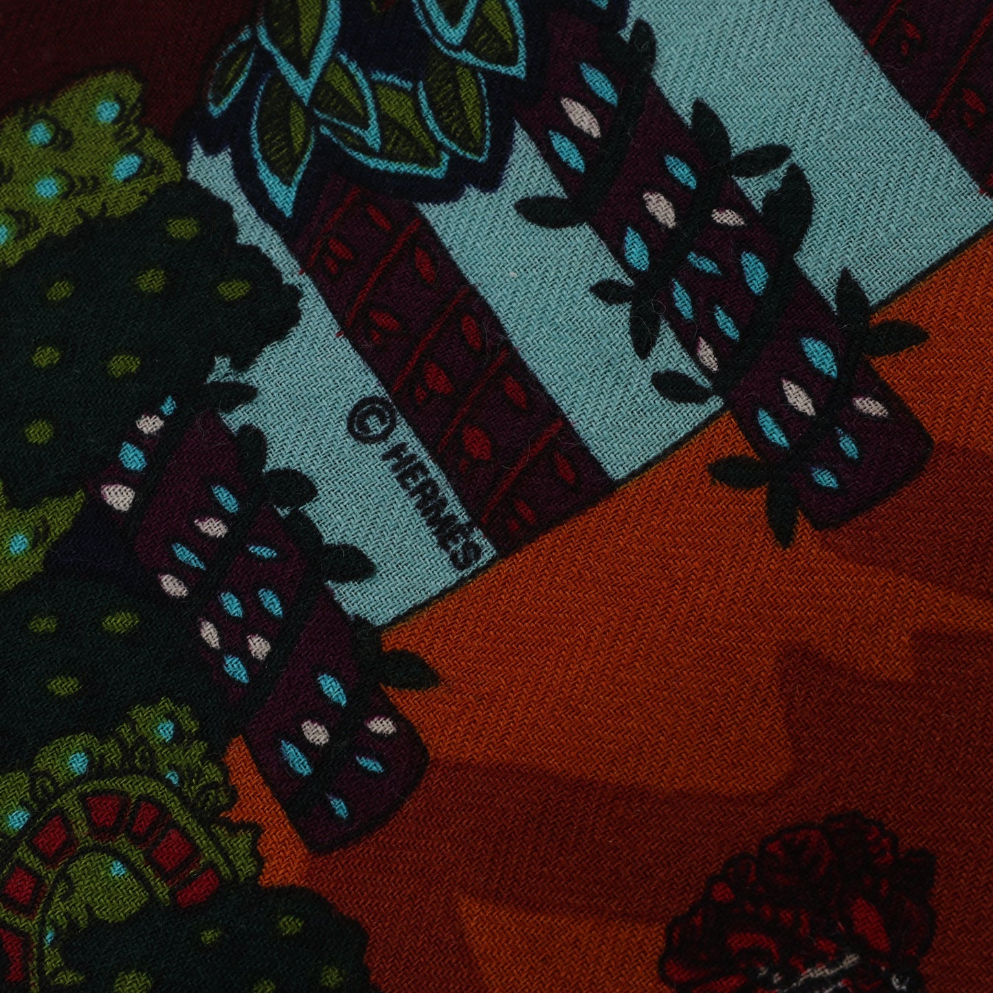 Hermès Carré Geant "LE PARADIS DU ROY" Cashmere & Silk Scarf in Black