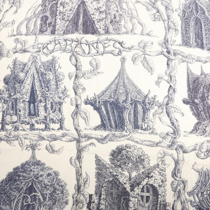 Hermès Carré Géant "LES CABANES" Cashmere & Silk Scarf in in Beige x Navy