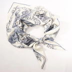 Hermès Carré Géant "LES CABANES" Cashmere & Silk Scarf in in Beige x Navy
