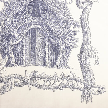 Hermès Carré Géant "LES CABANES" Cashmere & Silk Scarf in in Beige x Navy