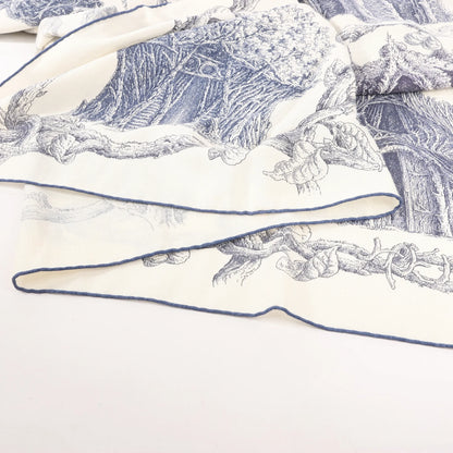 Hermès Carré Géant "LES CABANES" Cashmere & Silk Scarf in in Beige x Navy