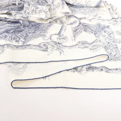 Hermès Carré Géant "LES CABANES" Cashmere & Silk Scarf in in Beige x Navy