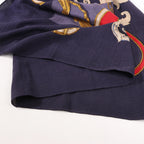 Hermès Carré Géant "L'INSTRUCTION DUROY" Cashmere & Silk Scarf in in Navy Blue x Red