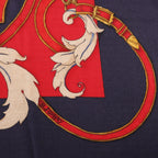 Hermès Carré Géant "L'INSTRUCTION DUROY" Cashmere & Silk Scarf in in Navy Blue x Red