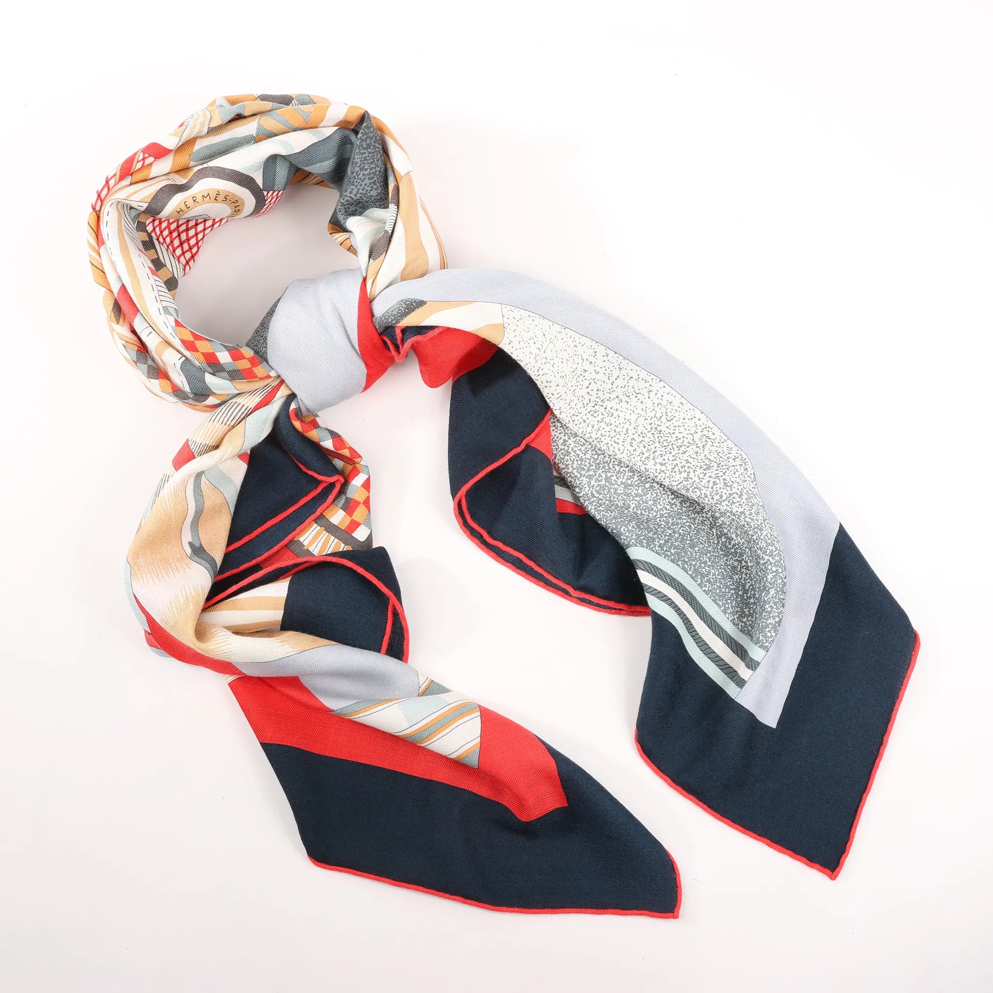 Hermès Carré Geant "La Selle Imaginaire" Cashemere & Silk Scarf in Red