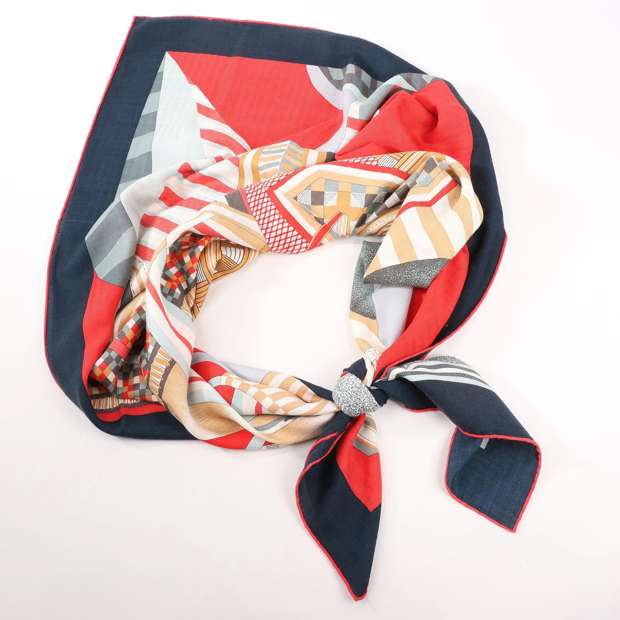 Hermès Carré Geant "La Selle Imaginaire" Cashemere & Silk Scarf in Red
