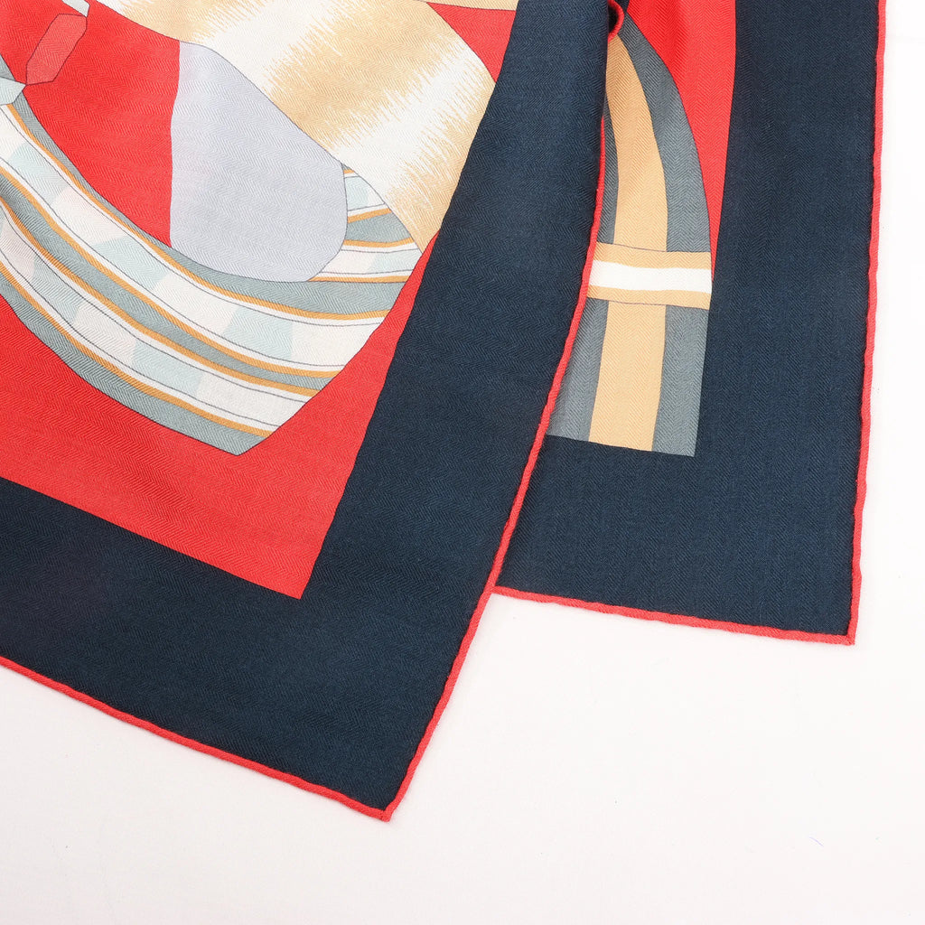 Hermès Carré Geant "La Selle Imaginaire" Cashemere & Silk Scarf in Red