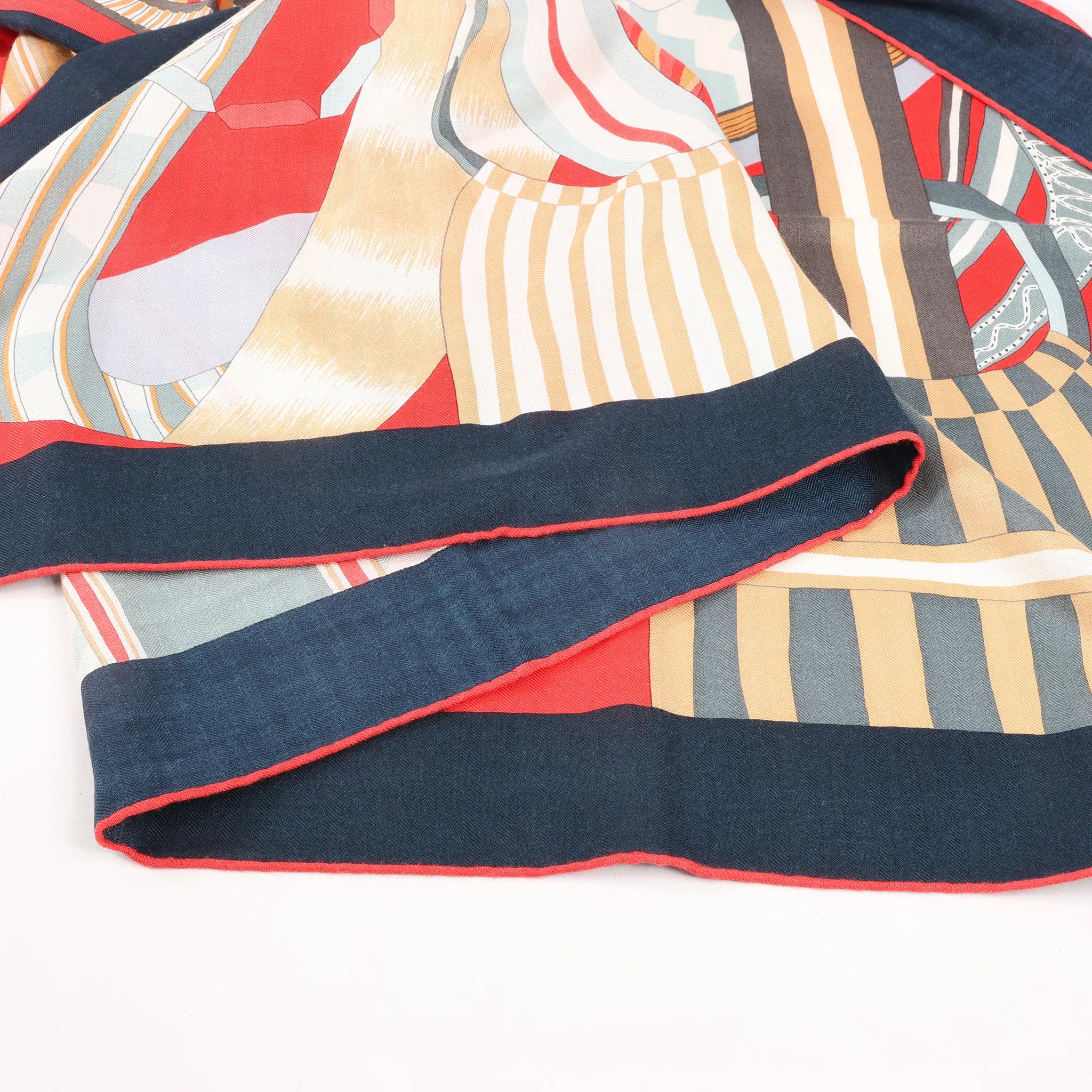 Hermès Carré Geant "La Selle Imaginaire" Cashemere & Silk Scarf in Red