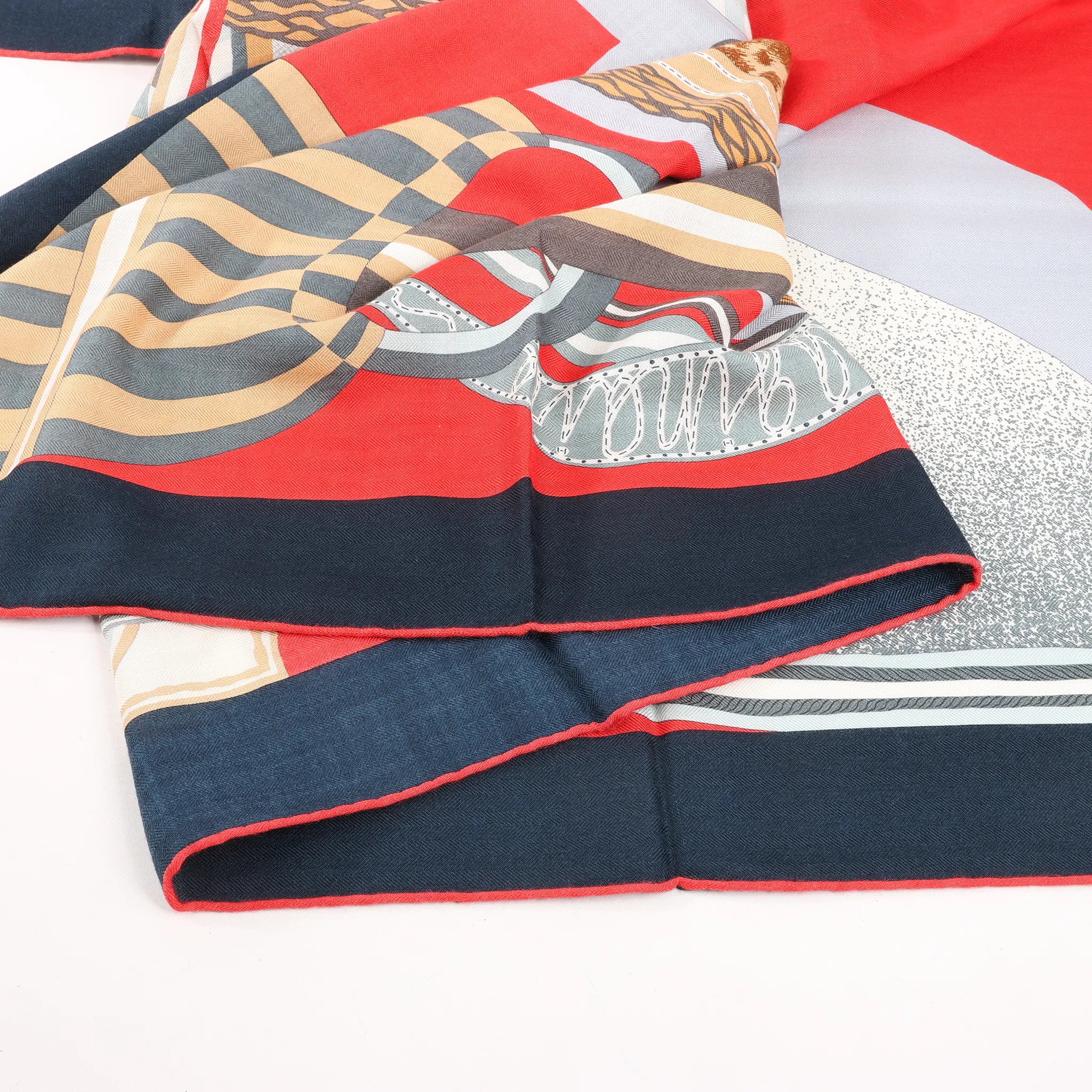 Hermès Carré Geant "La Selle Imaginaire" Cashemere & Silk Scarf in Red