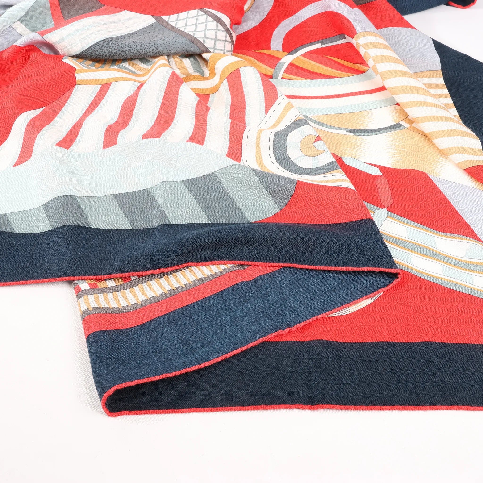 Hermès Carré Geant "La Selle Imaginaire" Cashemere & Silk Scarf in Red