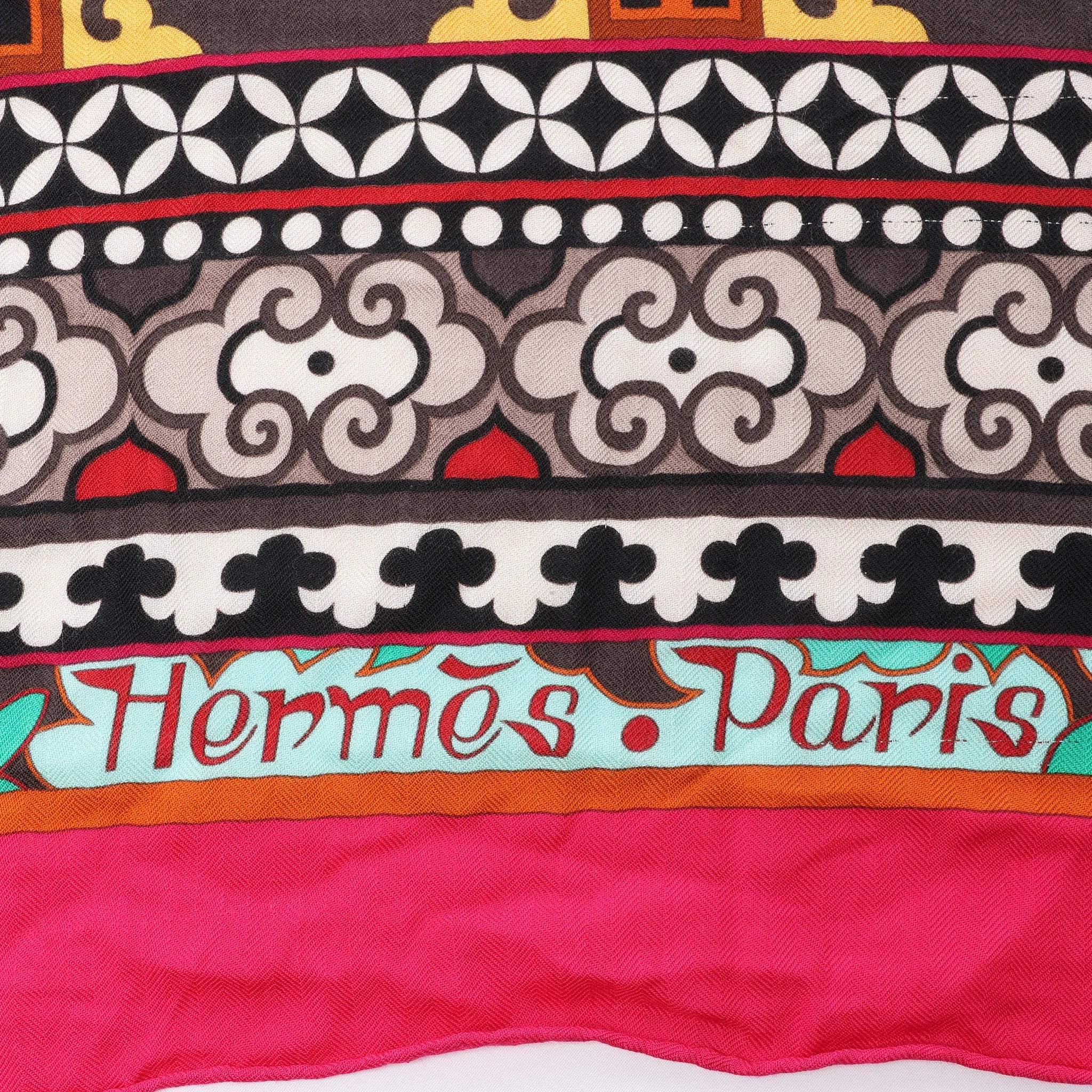 Hermès Carré Géant "La Femme aux Semelles de Vent" Cashmere & Silk Scarf in Pink