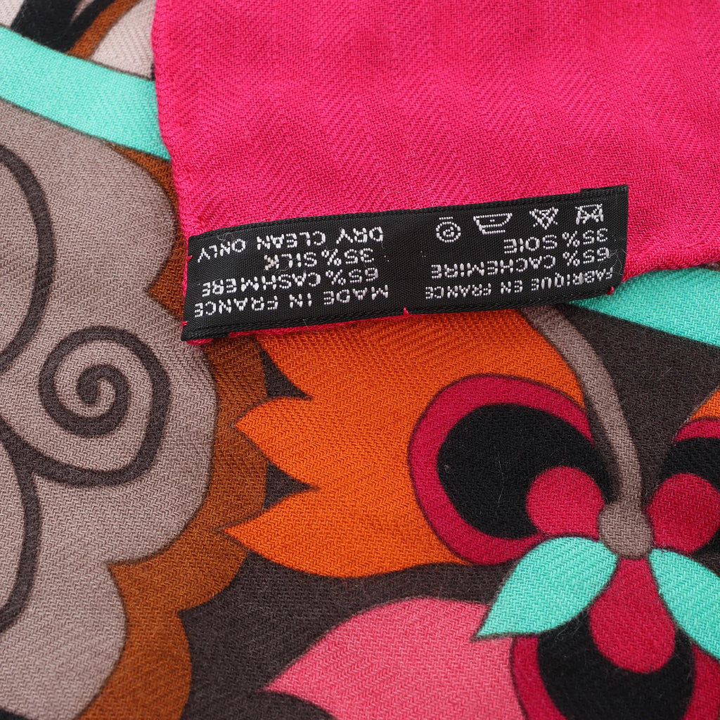 Hermès Carré Géant "La Femme aux Semelles de Vent" Cashmere & Silk Scarf in Pink