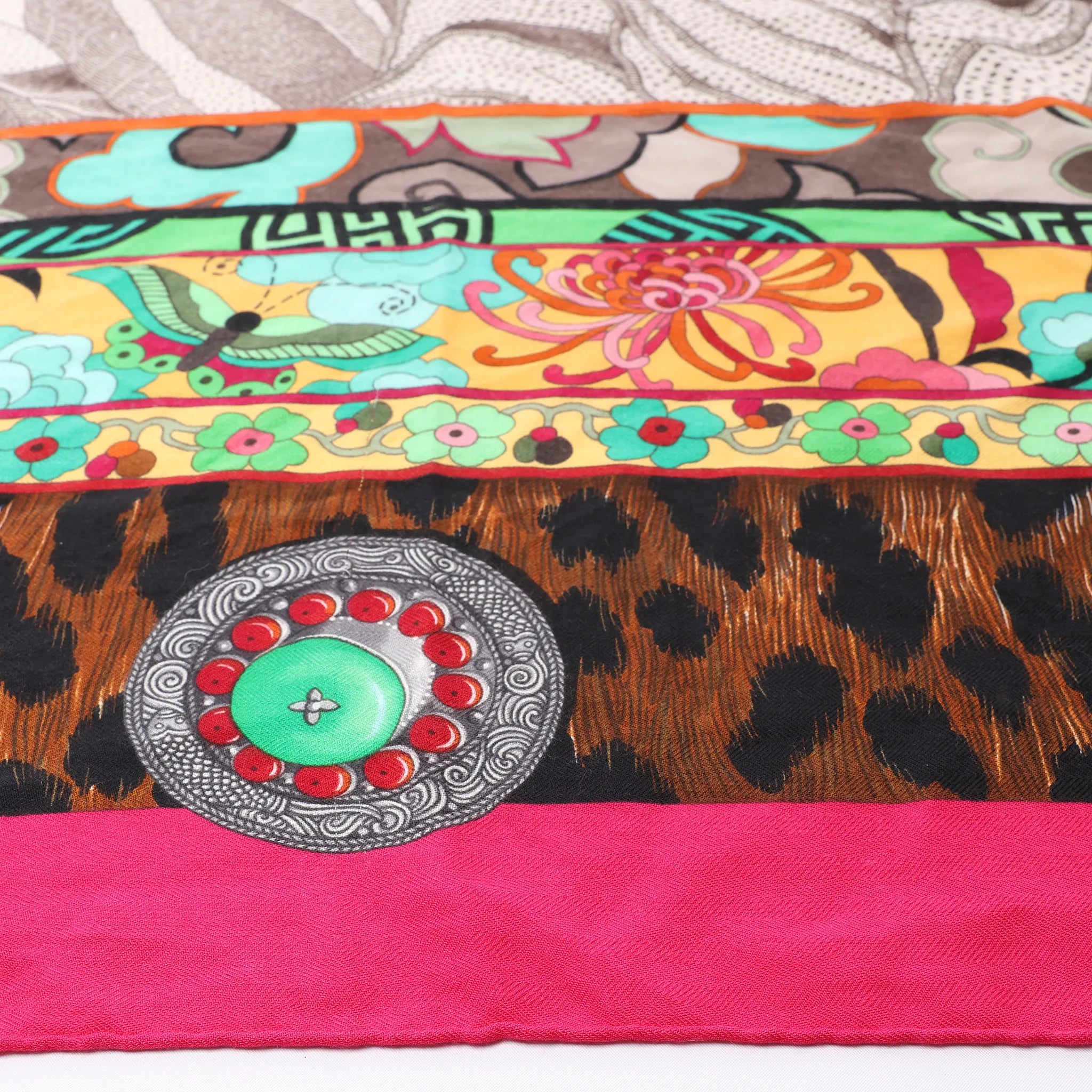 Hermès Carré Géant "La Femme aux Semelles de Vent" Cashmere & Silk Scarf in Pink