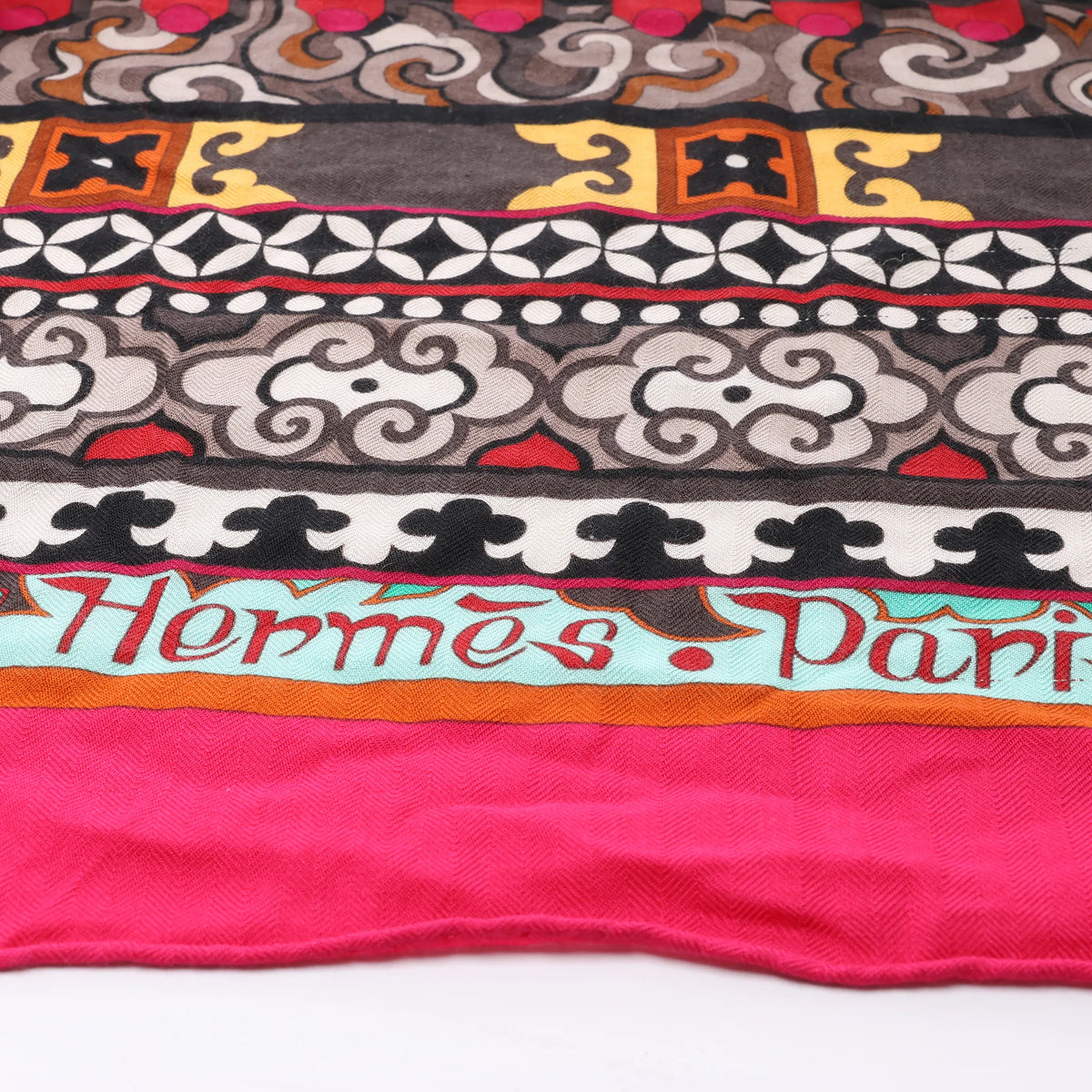 Hermès Carré Géant "La Femme aux Semelles de Vent" Cashmere & Silk Scarf in Pink
