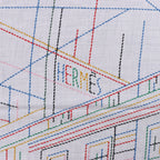 Hermès Carré Géant "PIQUE SELLIER" Cashmere & Silk Scarf in Gray