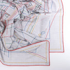 Hermès Carré Géant "PIQUE SELLIER" Cashmere & Silk Scarf in Gray