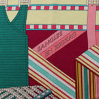 Hermès Carré Geant "SANGLES EN ZIGZAG" Cashmere and Silk Scarf in Green x Purple