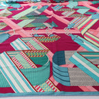 Hermès Carré Geant "SANGLES EN ZIGZAG" Cashmere and Silk Scarf in Green x Purple