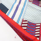 Hermès Carré Géant "SANGLES EN ZIGZAG" Cashmere x Silk scarf in Blue x Red