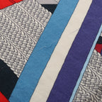 Hermès Carré Géant "SANGLES EN ZIGZAG" Cashmere x Silk scarf in Blue x Red