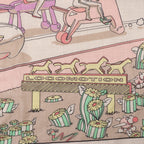 Hermès Carré Geant "LOCOMOTION" Cashmere and Silk Scarf in Beige