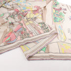 Hermès Carré Geant "LOCOMOTION" Cashmere and Silk Scarf in Beige