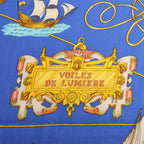 Hermès Carré Géant "VOILES DE LUMIERE" Cashmere x Silk scarf in Navy Blue