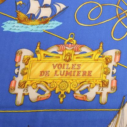 Hermès Carré Géant "VOILES DE LUMIERE" Cashmere x Silk scarf in Navy Blue