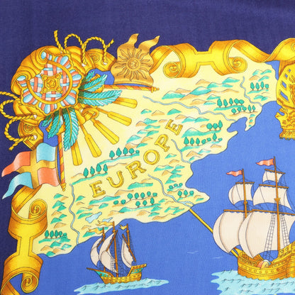 Hermès Carré Géant "VOILES DE LUMIERE" Cashmere x Silk scarf in Navy Blue
