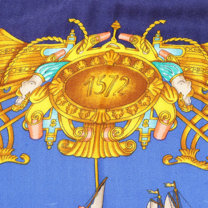 Hermès Carré Géant "VOILES DE LUMIERE" Cashmere x Silk scarf in Navy Blue