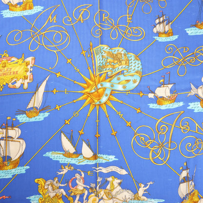 Hermès Carré Géant "VOILES DE LUMIERE" Cashmere x Silk scarf in Navy Blue