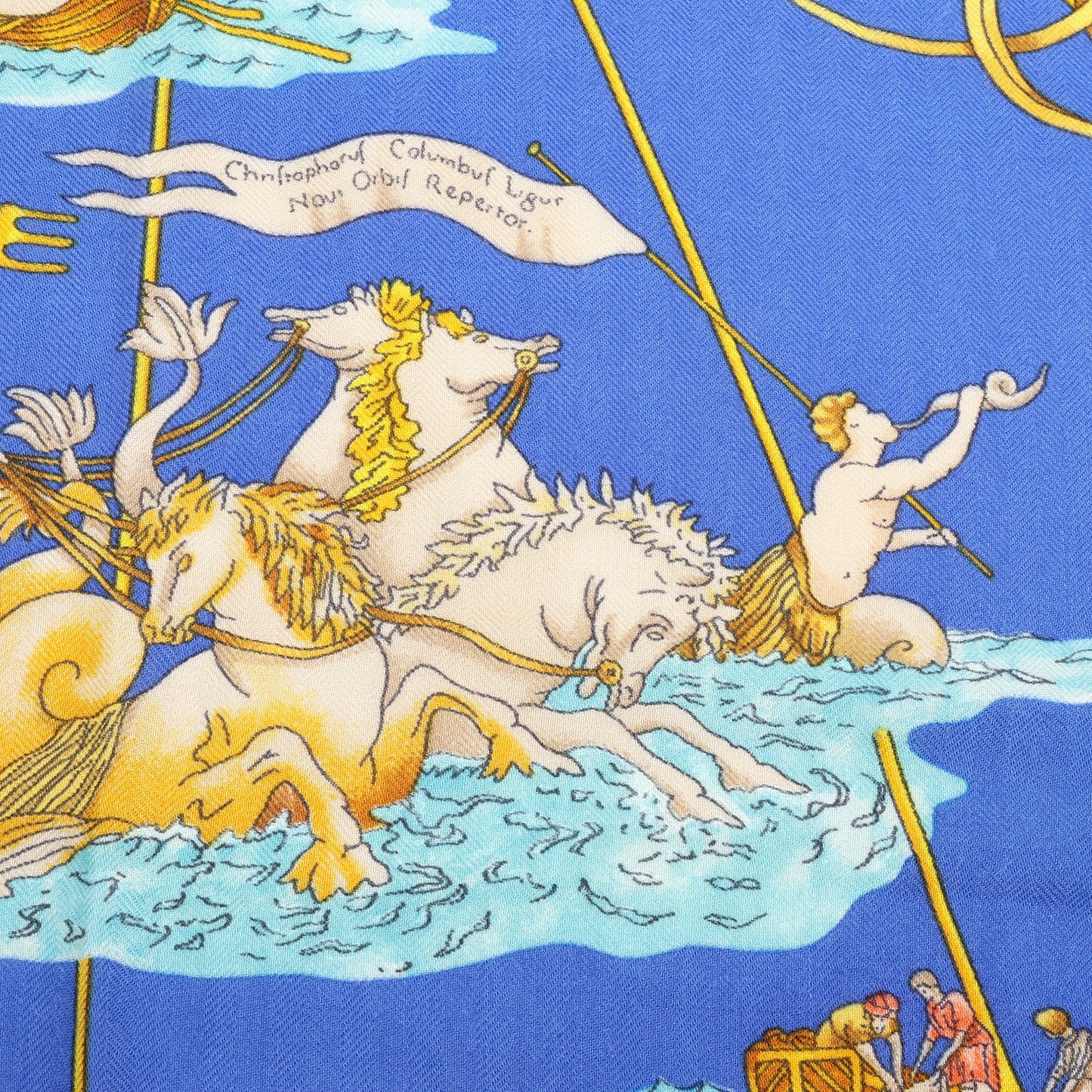 Hermès Carré Géant "VOILES DE LUMIERE" Cashmere x Silk scarf in Navy Blue