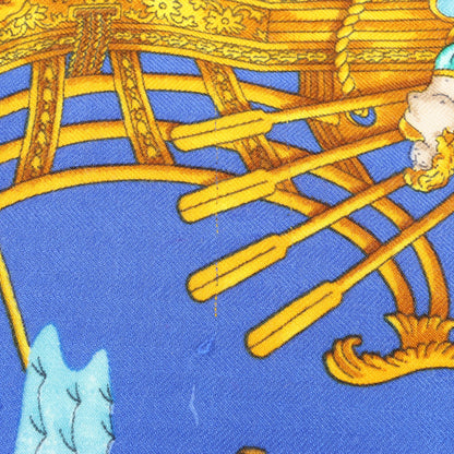 Hermès Carré Géant "VOILES DE LUMIERE" Cashmere x Silk scarf in Navy Blue