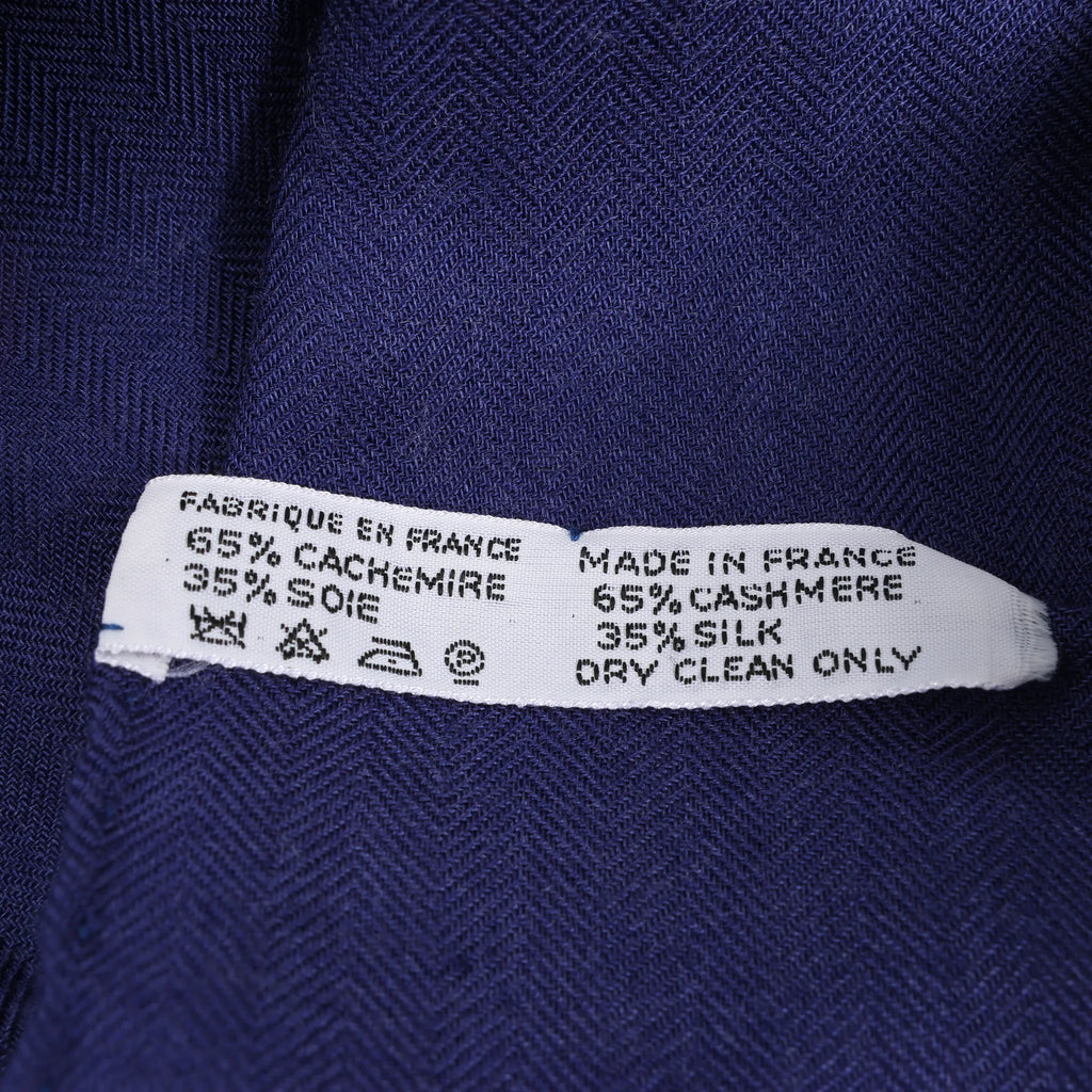 Hermès Carré Géant "VOILES DE LUMIERE" Cashmere x Silk scarf in Navy Blue