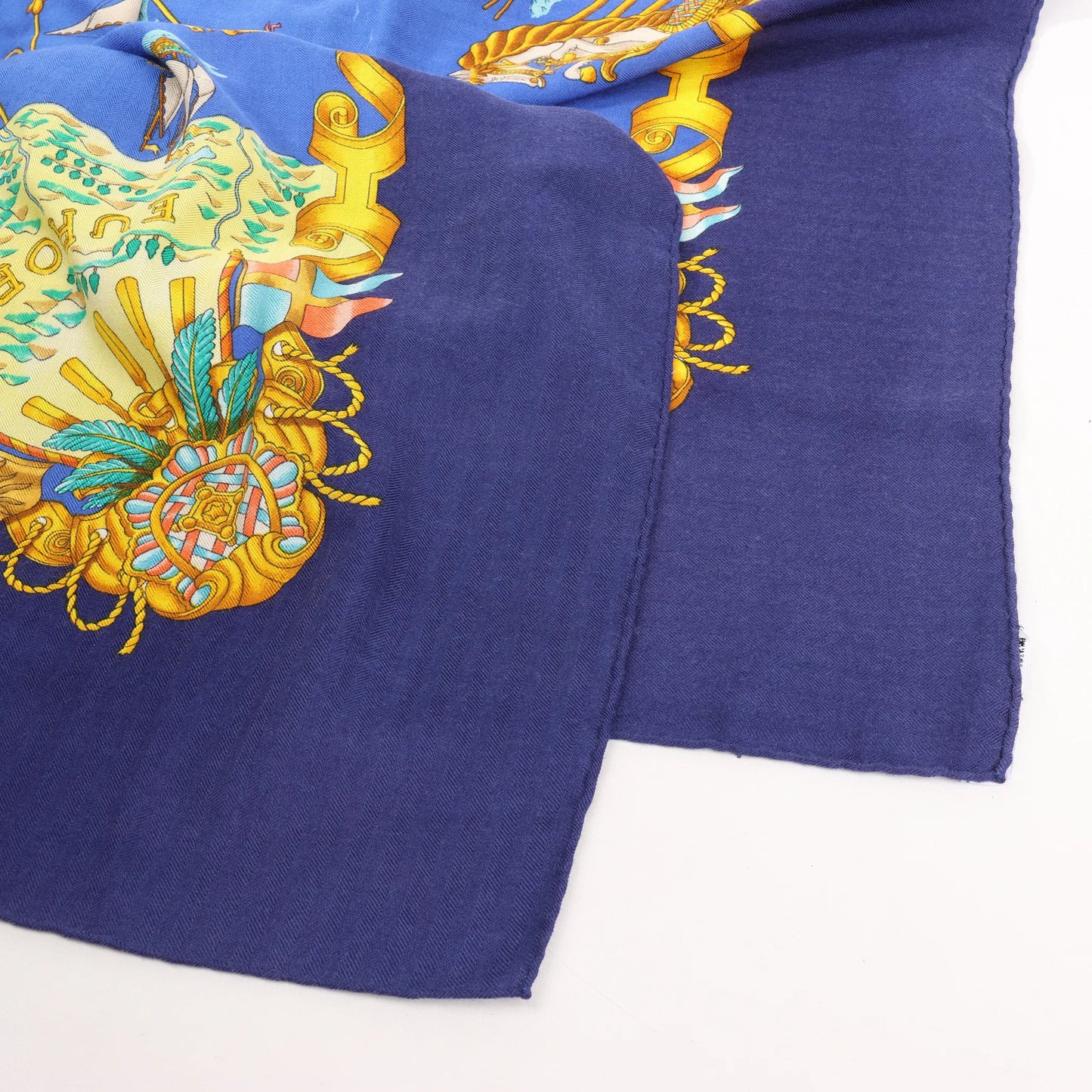 Hermès Carré Géant "VOILES DE LUMIERE" Cashmere x Silk scarf in Navy Blue