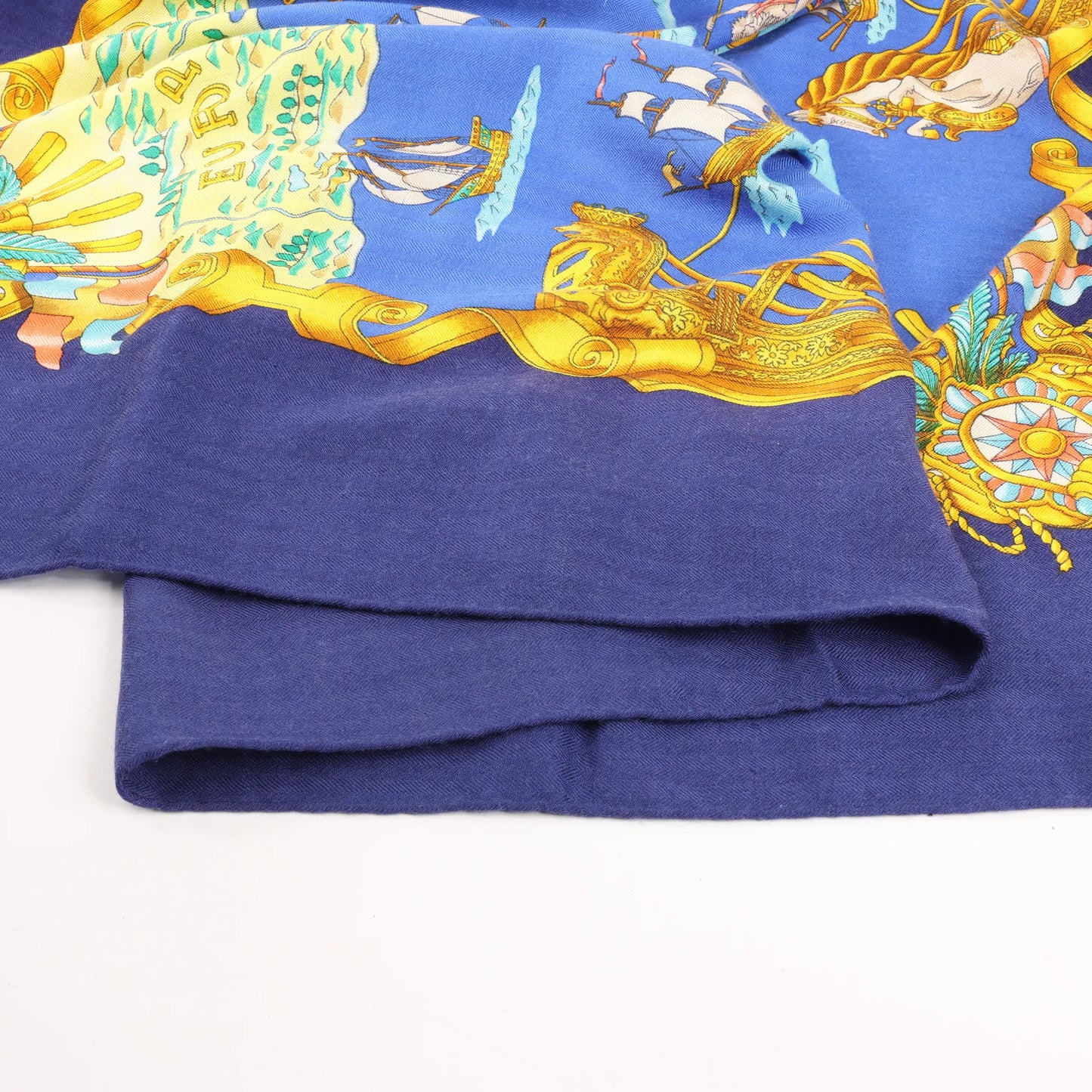 Hermès Carré Géant "VOILES DE LUMIERE" Cashmere x Silk scarf in Navy Blue